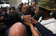 Cape Town mayor-designate Dan Plato greets supporters on Wednesday November 1, 2018, after arriving at the Civic Centre to be sworn in as a councillor.