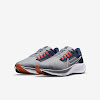 air zoom pegasus 38 particle gray / midnight navy / orange / white