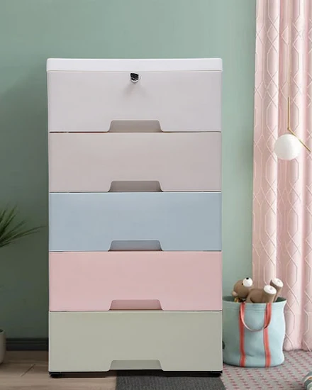 Plastic Drawers Dresser Storage Cabinet 5 Drawer Stackabl... - 2