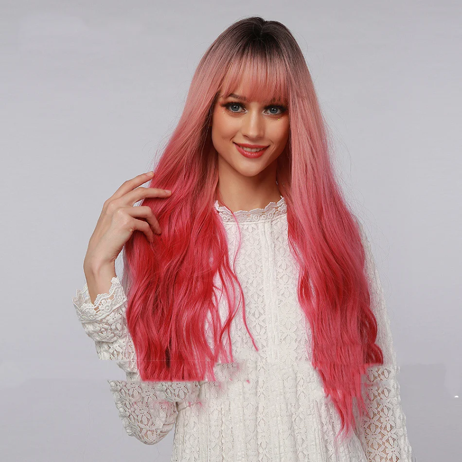 European and American Style Synthetic Wigs Straight Bangs - Achieve a Natural, Versatile Look for Effortless Style and a