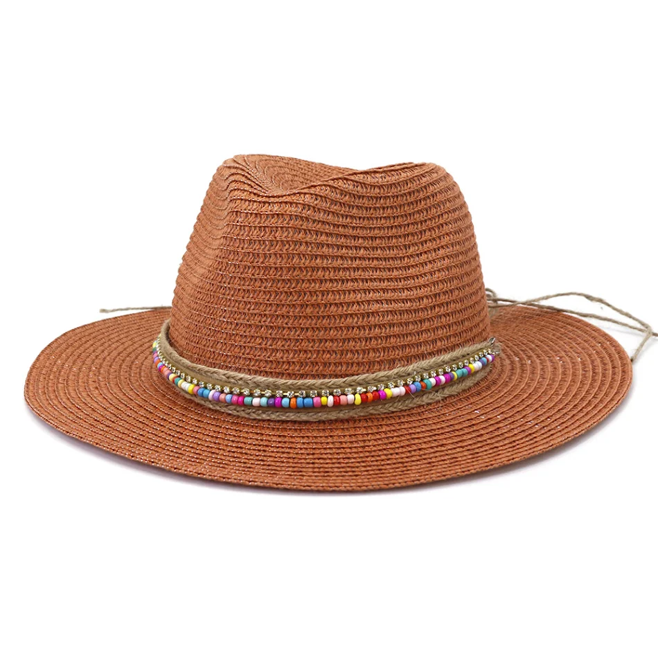 Amazon Dames Outdoor Reizen Strand Zonnehoed Lente en Zomer Kleur Jazz Strohoed Cmdjs034 Kleur