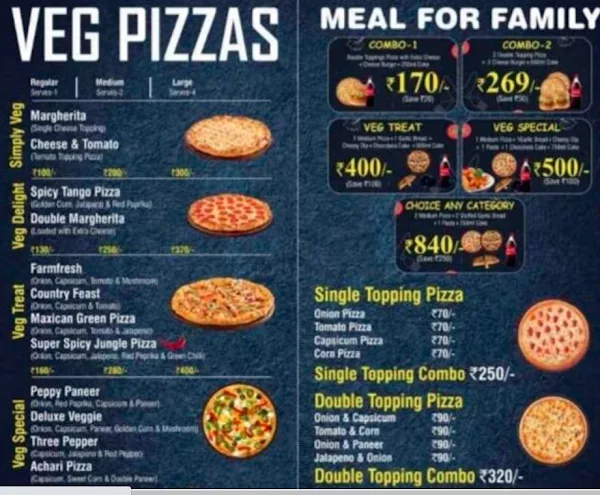 Pizza Buzzer menu 