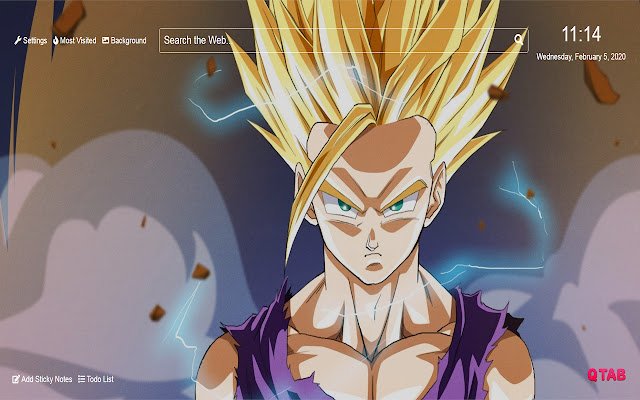 Dragon Ball Z Gohan Wallpaper for New Tab