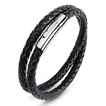 Black Leather Steel Color