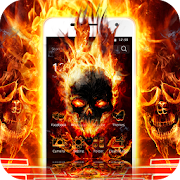 Cool Flame Skulls Theme Fire On Your Phone  Icon