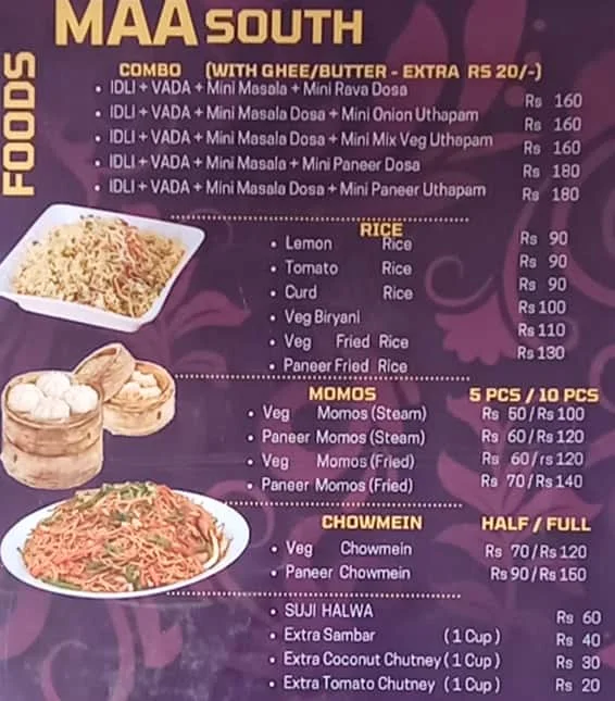 Maa Foods menu 