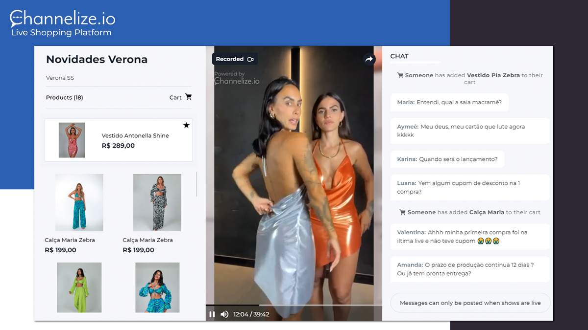 Client using Channelize.io Livestream Shopping Platform to boost Sales