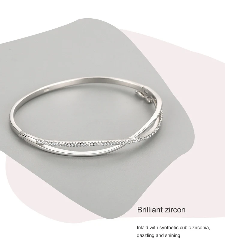 Title 5, S925 Sterling zilveren kruis diamant open armba...