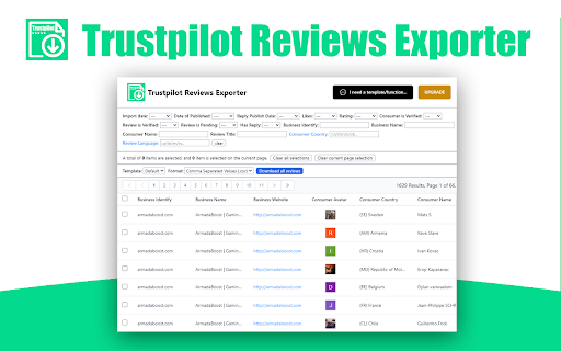 Trustpilot Reviews Exporter
