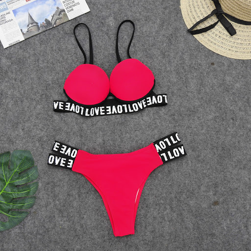 Title 9, European and American color matching bikini for...