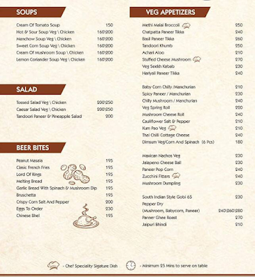 Brew Kings menu 