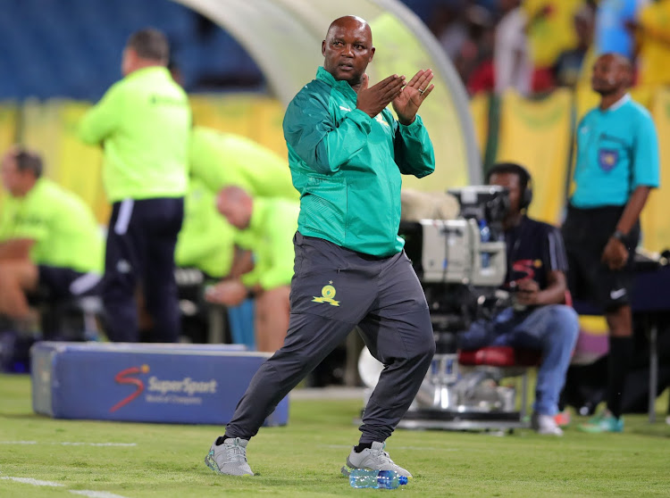 Pitso Mosimane reacts during the Absa Premiership match against Bidvest Wits.