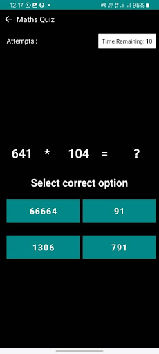 Screenshot Maths Quiz