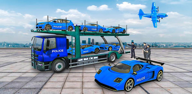 US Police Car Transporter Truck : Plane Transport