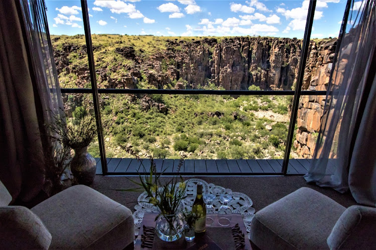 Each room has a private deck overlooking the canyon.