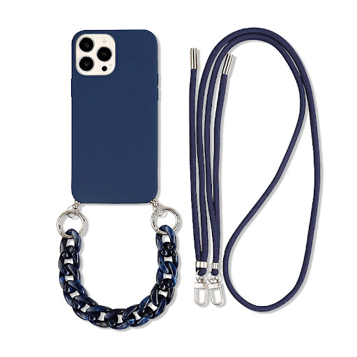 Title 3, Solid Color Diagonal Double Lanyard Mobile Phon...