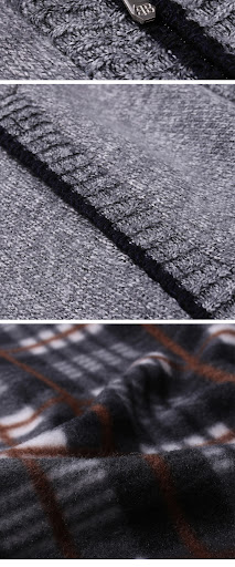 Title 7, Mens solid color stand collar sweater, a warm ...
