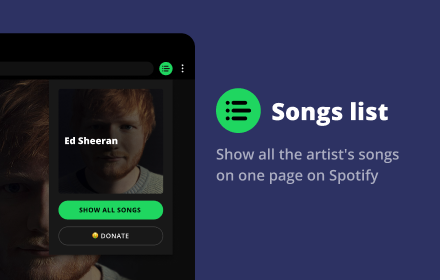 Spotify artist's all songs Preview image 0