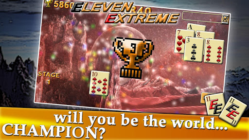 Eleven Extreme, Free Arcade Solitaire Game Card