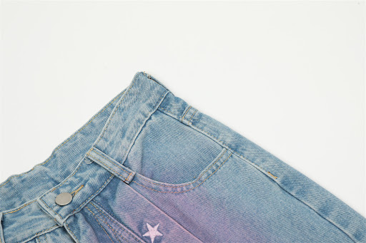 Title 3, Hand Painted Denim Straight-leg Trousers for Me...