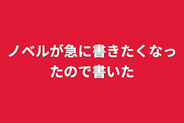 ノベルが急に書きたくなったので書いた