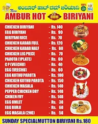 New Ambur Hot Dum Biriyani menu 1