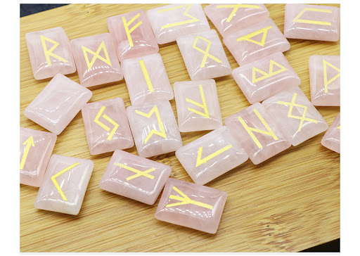 Title 4, Runic Divination Stone Carved Semi-Precious Sto...