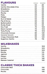 Corner House Ice Cream menu 1