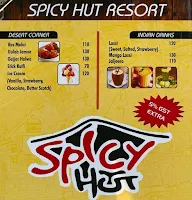 Spicy Hut Resort menu 3