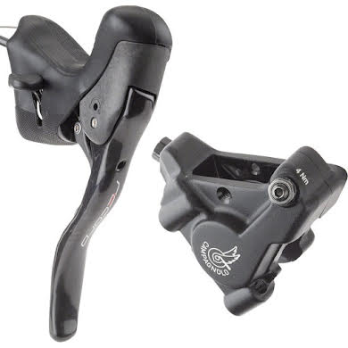 Campagnolo Record Hydraulic Brake/Shift Lever and Disc Caliper - Left/Front, 12-Speed, 140mm Flat Mount Caliper