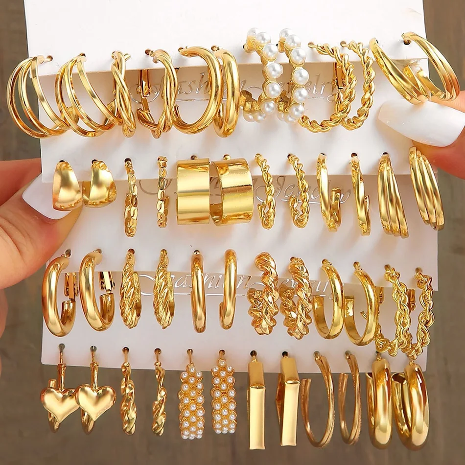 Pendientes Cuadrados Geométricos de Metal para Mujer, Juego de Aretes Versátil para Combinar con Cualquier Estilo y Ocasión