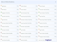 Athira Residency menu 3