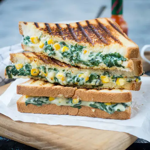 Spinach & Corn Cheese Grilled Sandwich