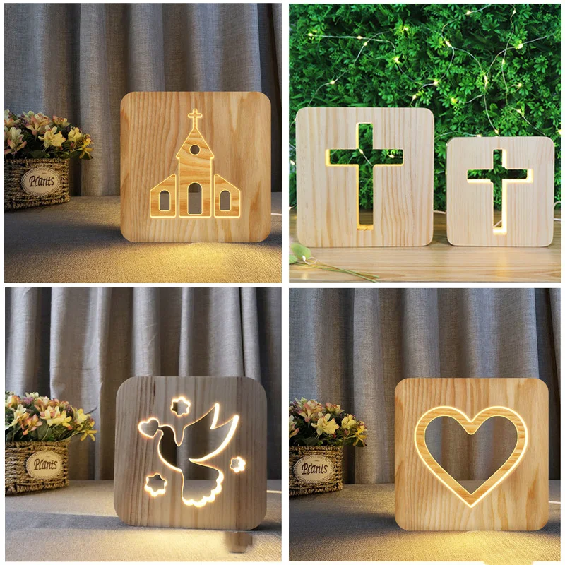 Hohl nacht lampe aus massivem Holz, sorgt für warme, entspannte Atmosphäre im Schlafzimmer. Ideal für sanfte, dekorative Beleuchtung.