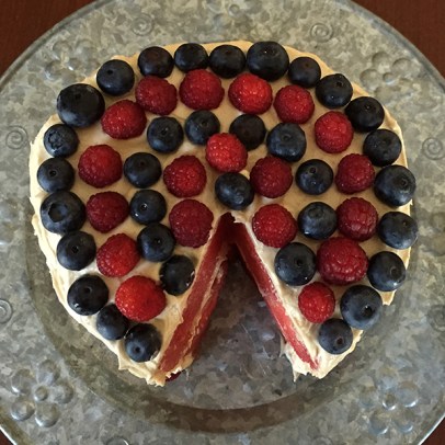 Watermelon Cake with Paleo “Cream Cheese” Frosting