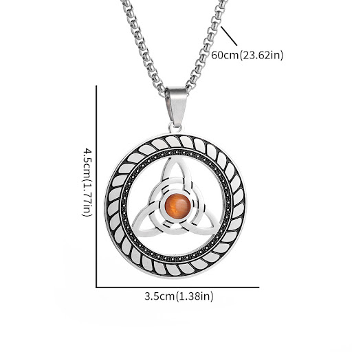 Title 1, Stainless Steel Witch Knot Pendant Necklace Men...