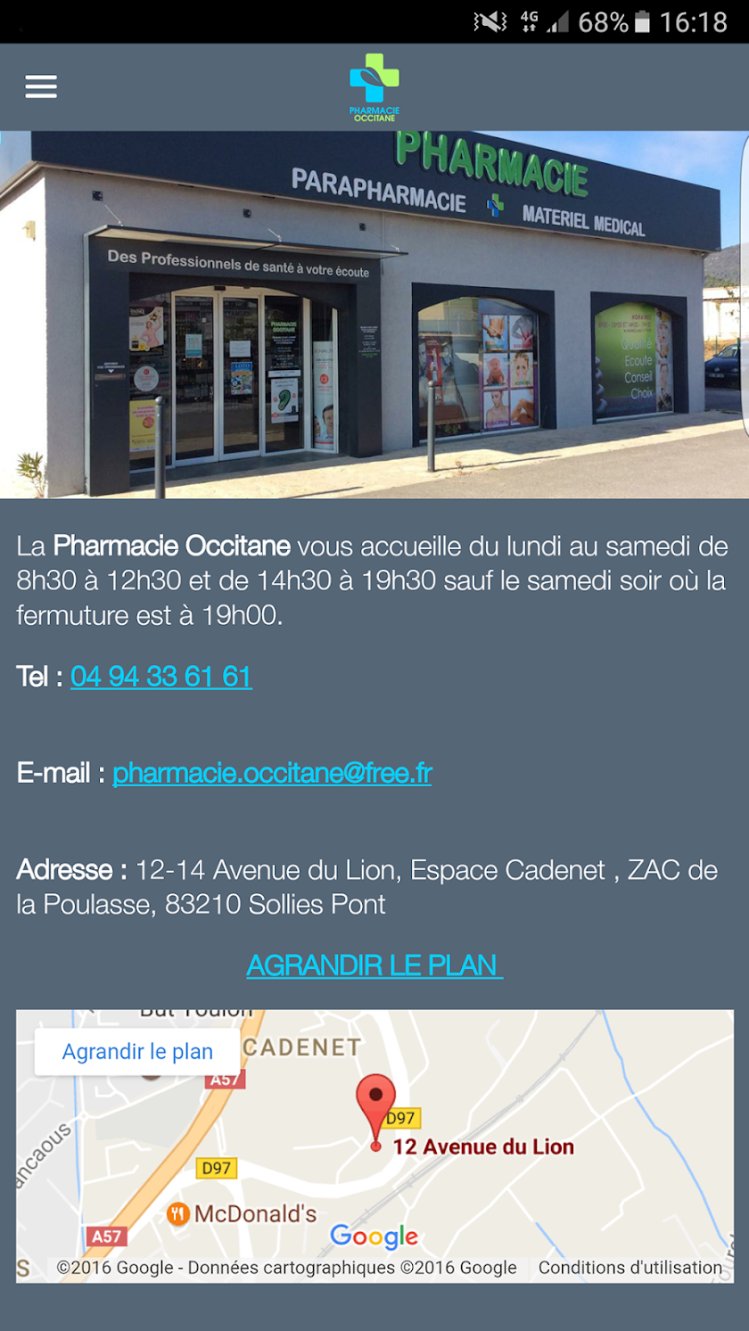 Pharmacie Occitane Screen 2