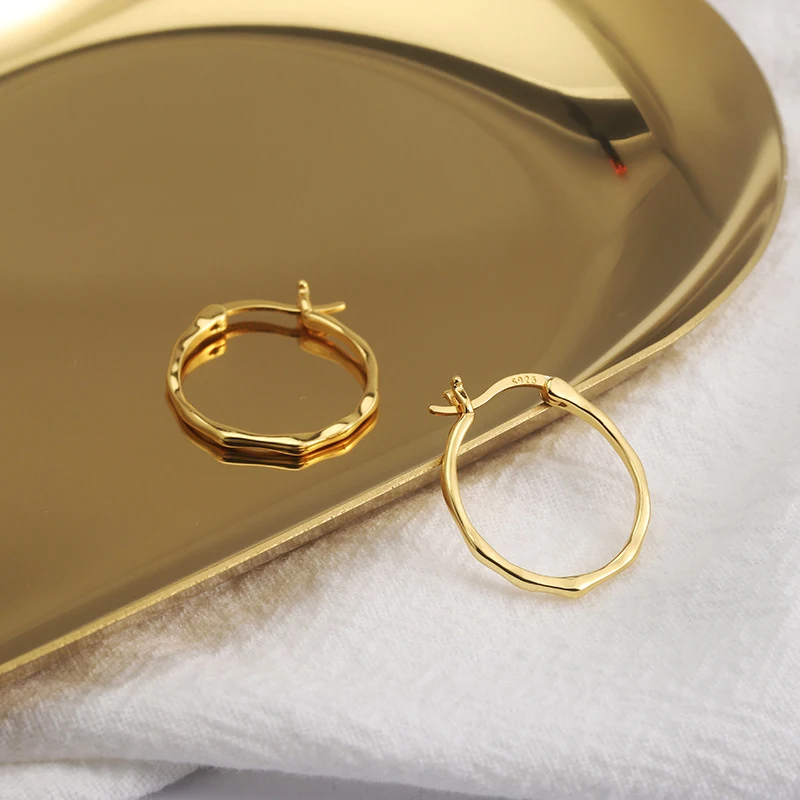 S925 Sterling Silver INS Simple Niche Irregular Convex Earrings, Elegant Design for Women, Perfect for Everyday Wear, St