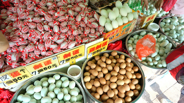 century eggs and fermented duck eggs in Taipei, Taiwan in Taipei, Taiwan 