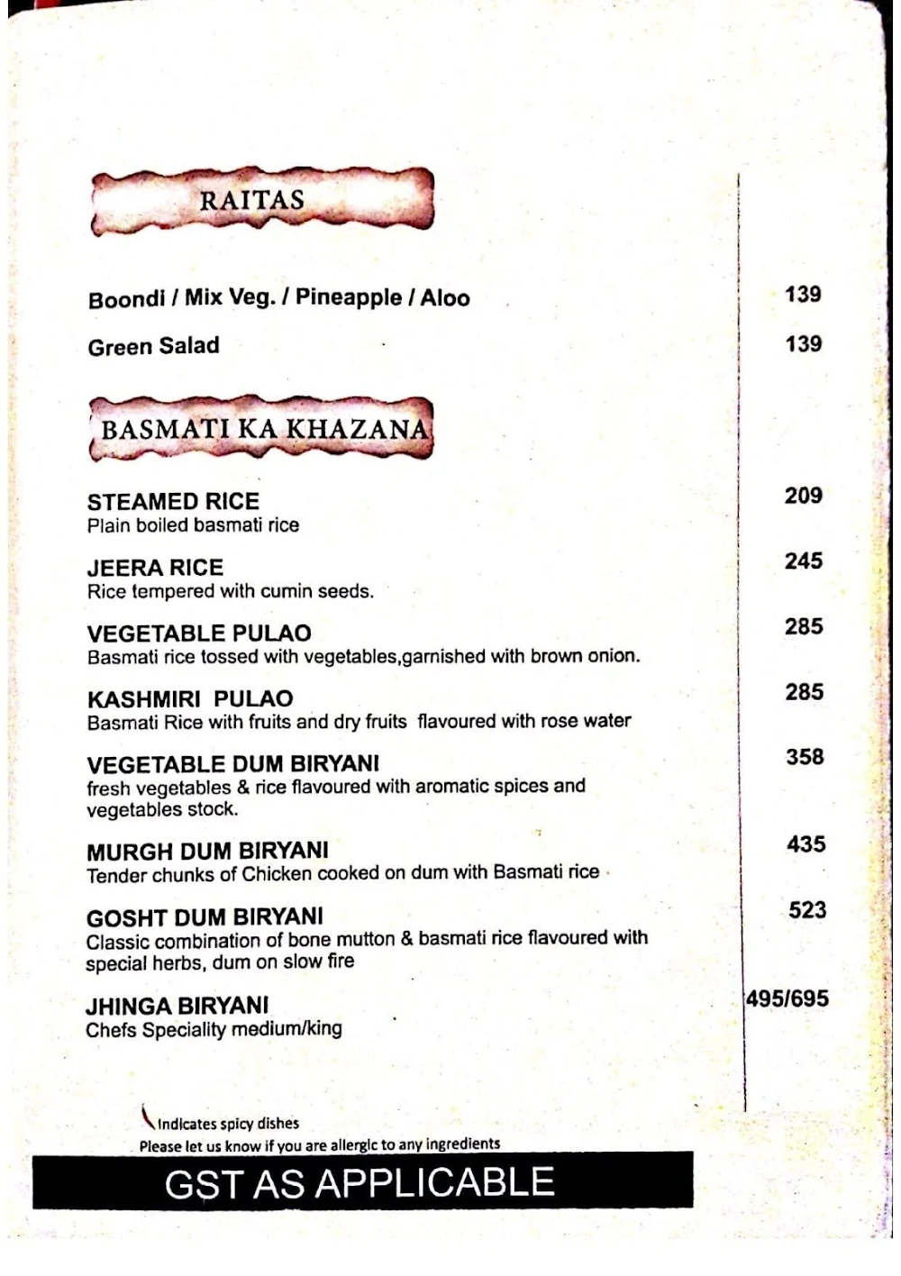 Menu of Caravan Serai, Andheri East, Mumbai | February 2024