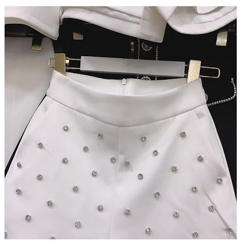Title 3, High-waisted heavy-duty loose wide-leg pants wi...