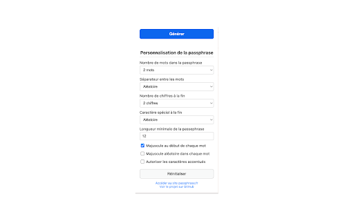 Générateur de Passphrase
