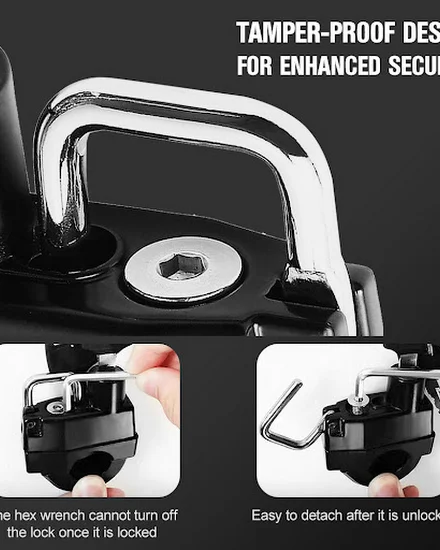 Motorcycle Helmet Lock Anti-Theft Bicycle Helmet Security... - 3