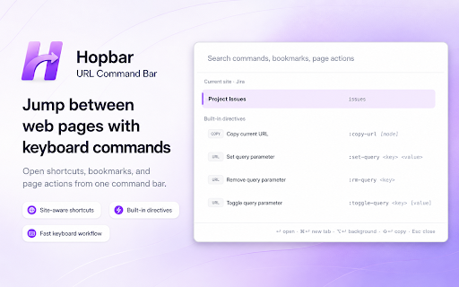 Hopbar: URL Command Bar screenshot 1