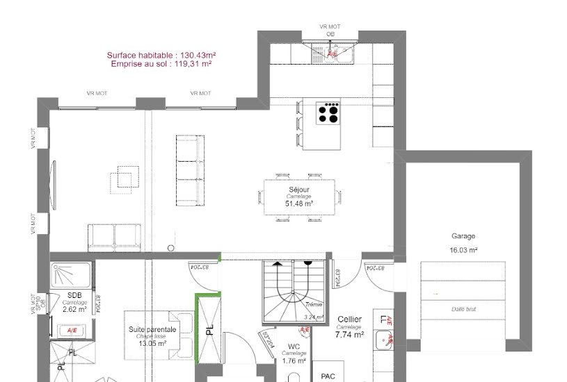  Vente Terrain + Maison - Terrain : 591m² - Maison : 130m² à Montbazon (37250) 