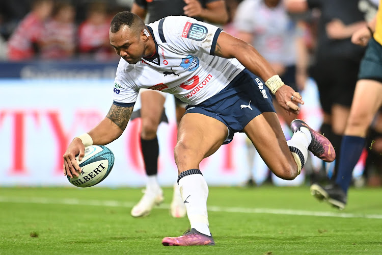 Cornal Hendricks of Vodacom Bulls scores his side's fifth try United Rugby Championship, Liberty Stadium, Wales - 20 May 2022