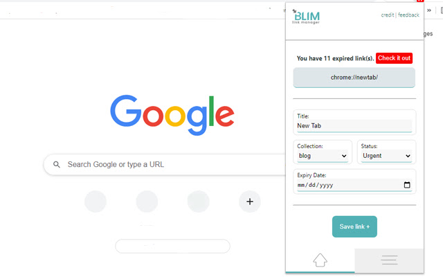 Blim chrome extension