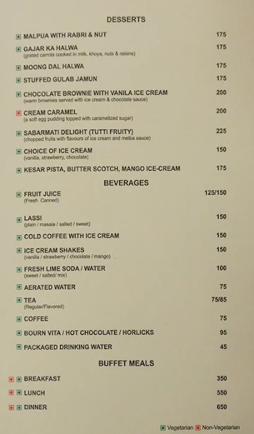 Riverview By Rivera Sarovar Portico menu 