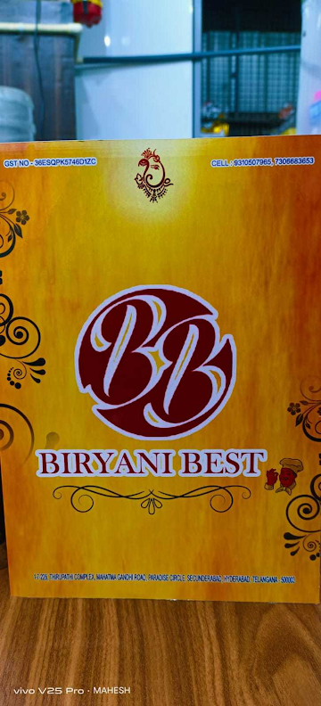 Biryani Best menu 