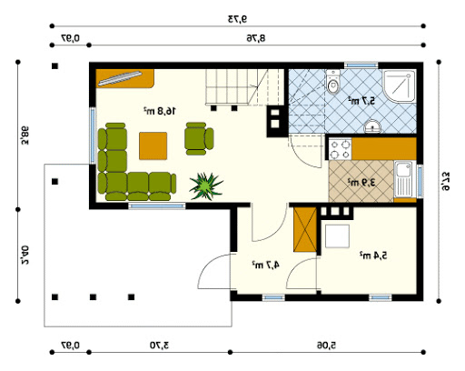 Biedronka 2 dr-S - Rzut parteru